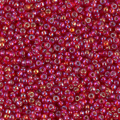 Silver-Lined Flame Red AB Miyuki Seed Beads 11/0