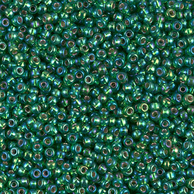 Silver-Lined Green AB Miyuki Seed Beads 11/0