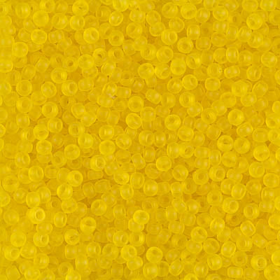 Matte Transparent Yellow Miyuki Seed Beads 11/0