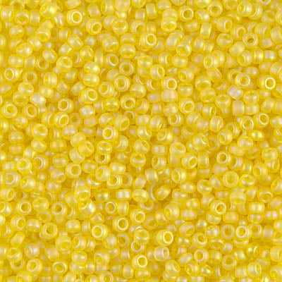 Matte Transparent Yellow AB Miyuki Seed Beads 11/0