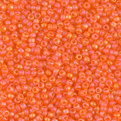 Matte Transparent Orange AB Miyuki Seed Beads 11/0