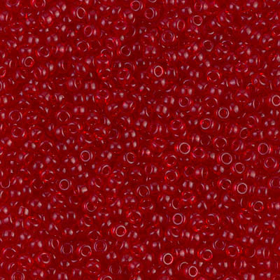 Transparent Red Miyuki Seed Beads 11/0