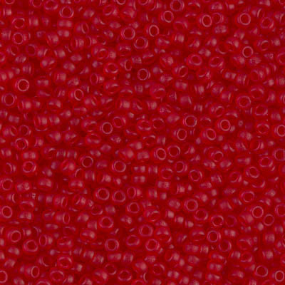 Matte Transparent Red Miyuki Seed Beads 11/0