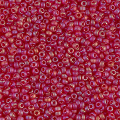 Matte Transparent Red AB Miyuki Seed Beads 11/0