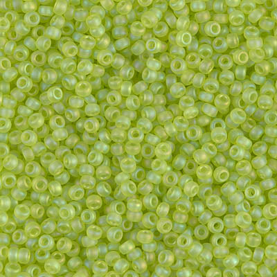 Matte Transparent Chartreuse AB Miyuki Seed Beads 11/0