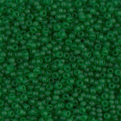 Matte Transparent Green Miyuki Seed Beads 11/0