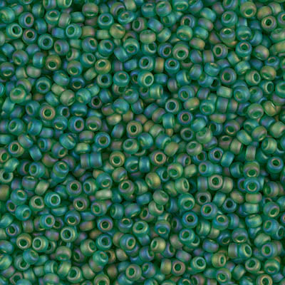 Matte Transparent Green AB Miyuki Seed Beads 11/0