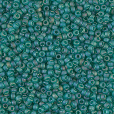 Matte Transparent Dark Green AB Miyuki Seed Beads 11/0