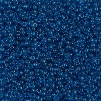 Transparent Capri Blue Miyuki Seed Beads 11/0