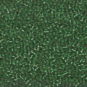 Silver-Lined Light Green Miyuki Seed Beads 11/0