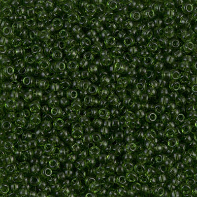 Transparent Olive Green Miyuki Seed Beads 11/0