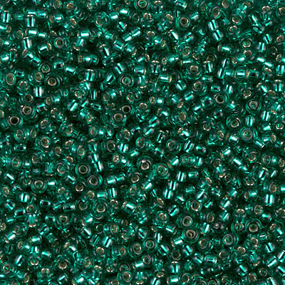 Silver-Lined Green Miyuki Seed Beads 11/0