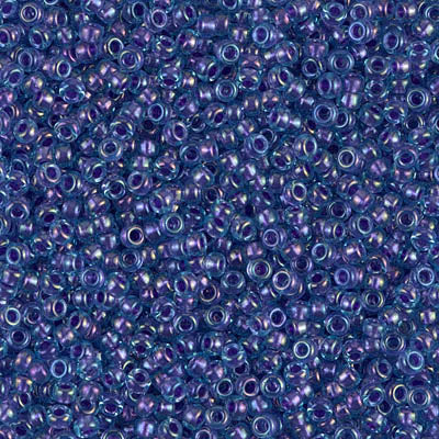 Sparkling Purple Lined Aqua Luster Miyuki Seed Beads 11/0