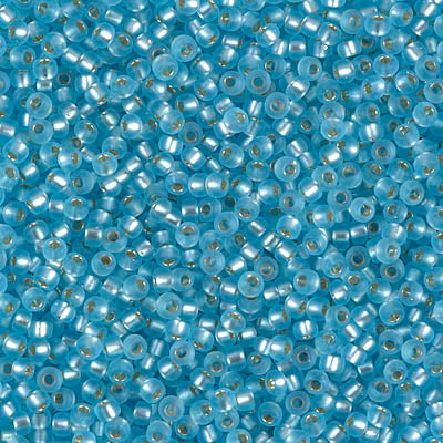 Matte Silver-Lined Aqua Miyuki Seed Beads 11/0
