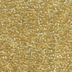 Silver Lined Pale Gold Miyuki Seed Beads 11/0