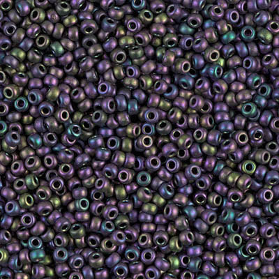 Semi-Matte Green/Purple Miyuki Seed Beads 11/0