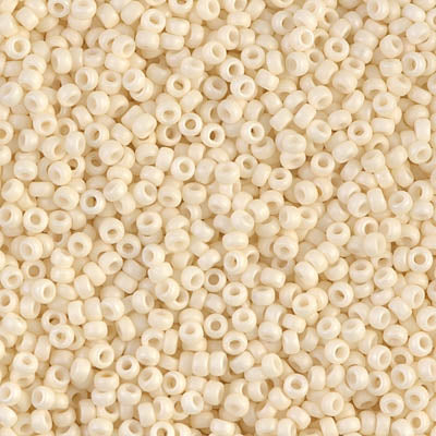 Matte Opaque Cream Miyuki Seed Beads 11/0