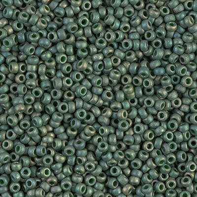 Frosted Leaf Green Miyuki Seed Beads 11/0