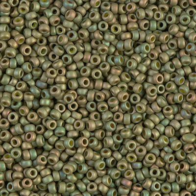 Fancy Frosted Light Olive Miyuki Seed Beads 11/0