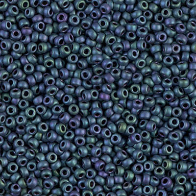 Matte Metallic Blue Green Miyuki Seed Beads 11/0