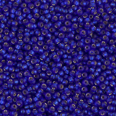 Matte Silver-Lined Cobalt Miyuki Seed Beads 11/0