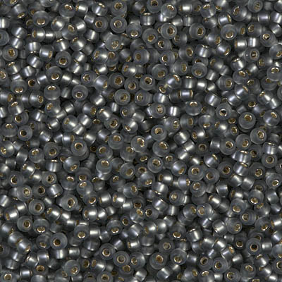 Matte Siver-Lined Grey Miyuki Seed Beads 11/0
