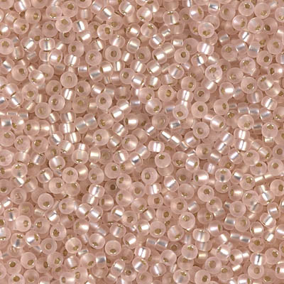 Matte Silver-Lined Light Blush Miyuki Seed Beads 11/0