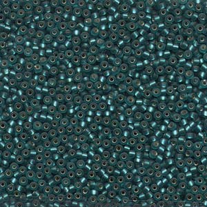 Matte Silver-Lined Teal Miyuki Seed Beads 11/0