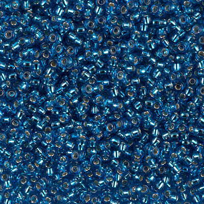 Silver-Lined Capri Blue Miyuki Seed Beads 11/0