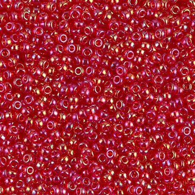 Transparent Red AB Miyuki Seed Beads 11/0