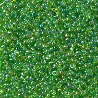 Transparent Light Green AB Miyuki Seed Beads 11/0