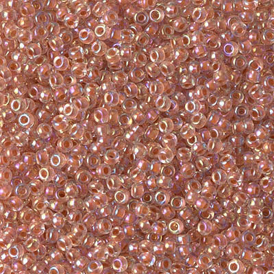 Salmon Lined Crystal AB Miyuki Seed Beads 11/0