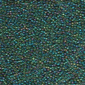 Transparent Olive Green AB Miyuki Seed Beads 11/0