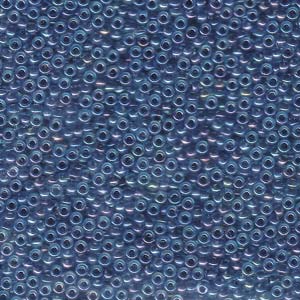 Navy Lined Aqua AB Miyuki Seed Beads 11/0