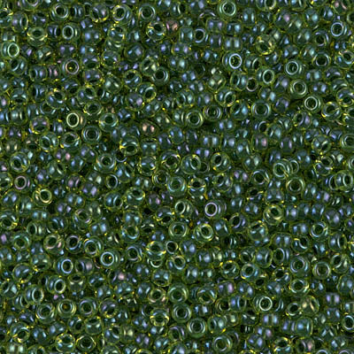 Olive Lined Chartreuse Miyuki Seed Beads 11/0