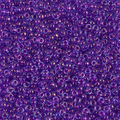 Purple Lined Aqua Miyuki Seed Beads 11/0