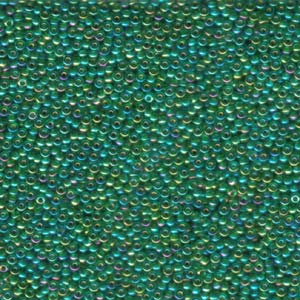 Emerald Lined Aqua AB Miyuki Seed Beads 11/0