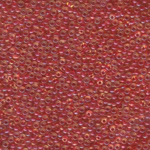 Light Cranberry Lined Topaz Luster Miyuki Seed Beads 11/0