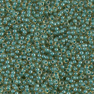 Turquoise Lined Topaz Luster Miyuki Seed Beads 11/0
