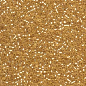Matte Silver-Lined Gold Miyuki Seed Beads 11/0