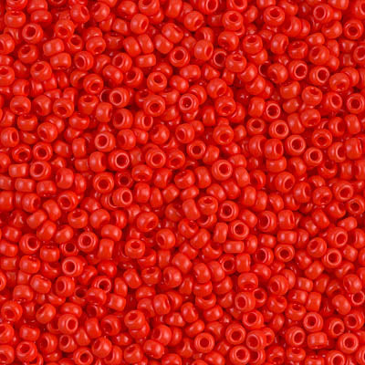 Opaque Vermillion Red Miyuki Seed Beads 11/0