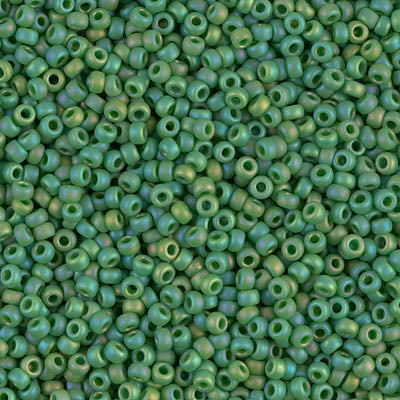 Matte Opaque Green AB Miyuki Seed Beads 11/0