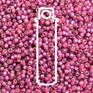 Duracoat Silver-Lined Dyed Peony Pink Miyuki Seed Beads 15/0