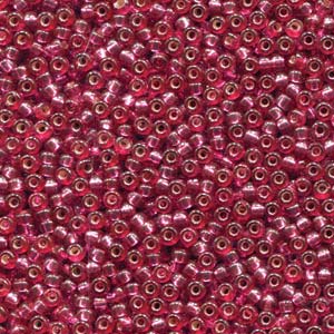 Duracoat Silver-Lined Dyed Raspberry Miyuki Seed Beads 11/0