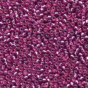 Duracoat Silver-Lined Dyed Hot Pink Miyuki Seed Beads 11/0