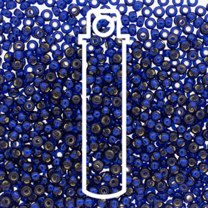 Duracoat Silver-Lined Navy Blue Miyuki Seed Beads 6/0