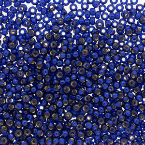 Duracoat Silver-Lined Navy Blue Miyuki Seed Beads 11/0