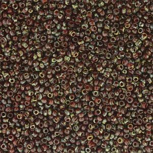 Picasso Red Brown Transparent Miyuki Seed Beads 11/0