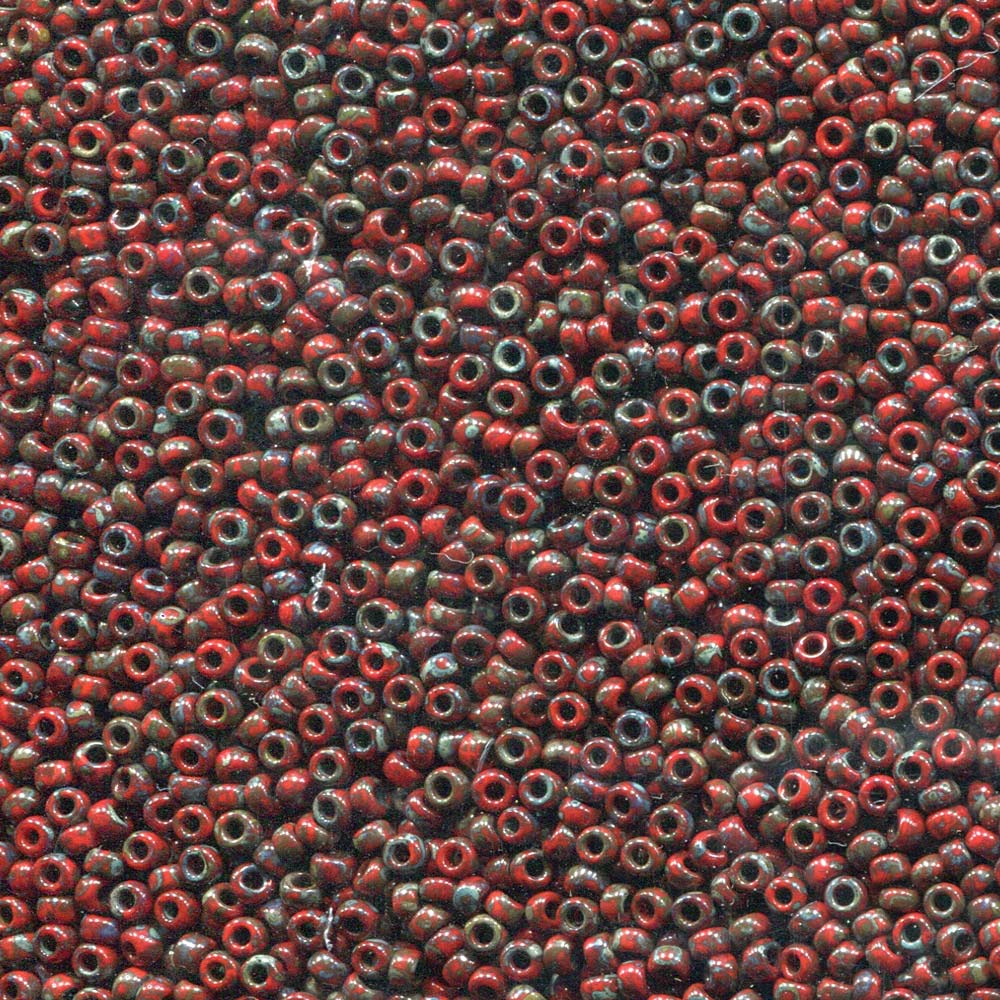 Picasso Red Garnet Miyuki Seed Beads 11/0