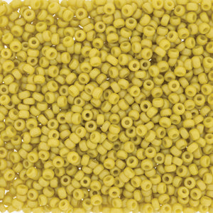 Frost Opaque Glaze Rainbow Yellow Miyuki Seed Beads 11/0